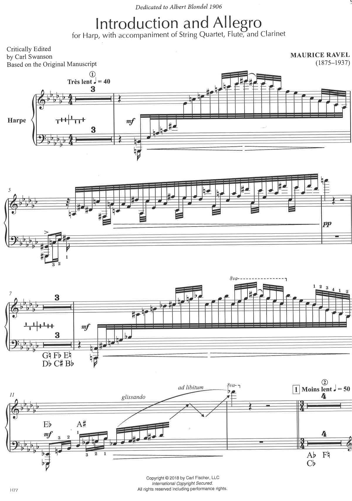 RAVEL Maurice : Introduction and Allegro CFH77