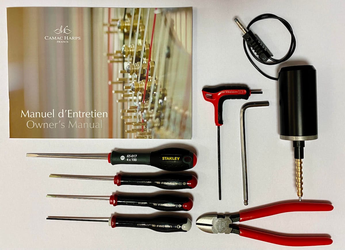 Tools for maintaining Camac pedal harps