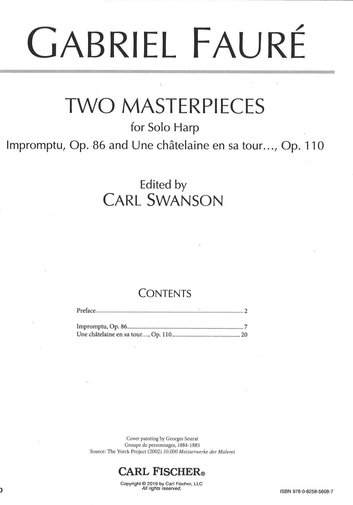 FAURE Gabriel : Two Masterpieces - Ed. CARL FISCHER CFH80