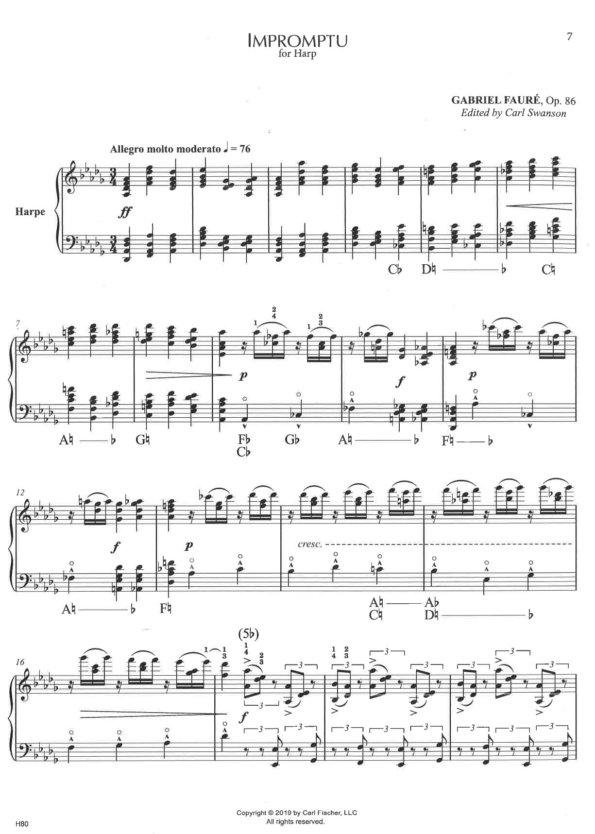 FAURE Gabriel : Two Masterpieces - Ed. CARL FISCHER CFH80