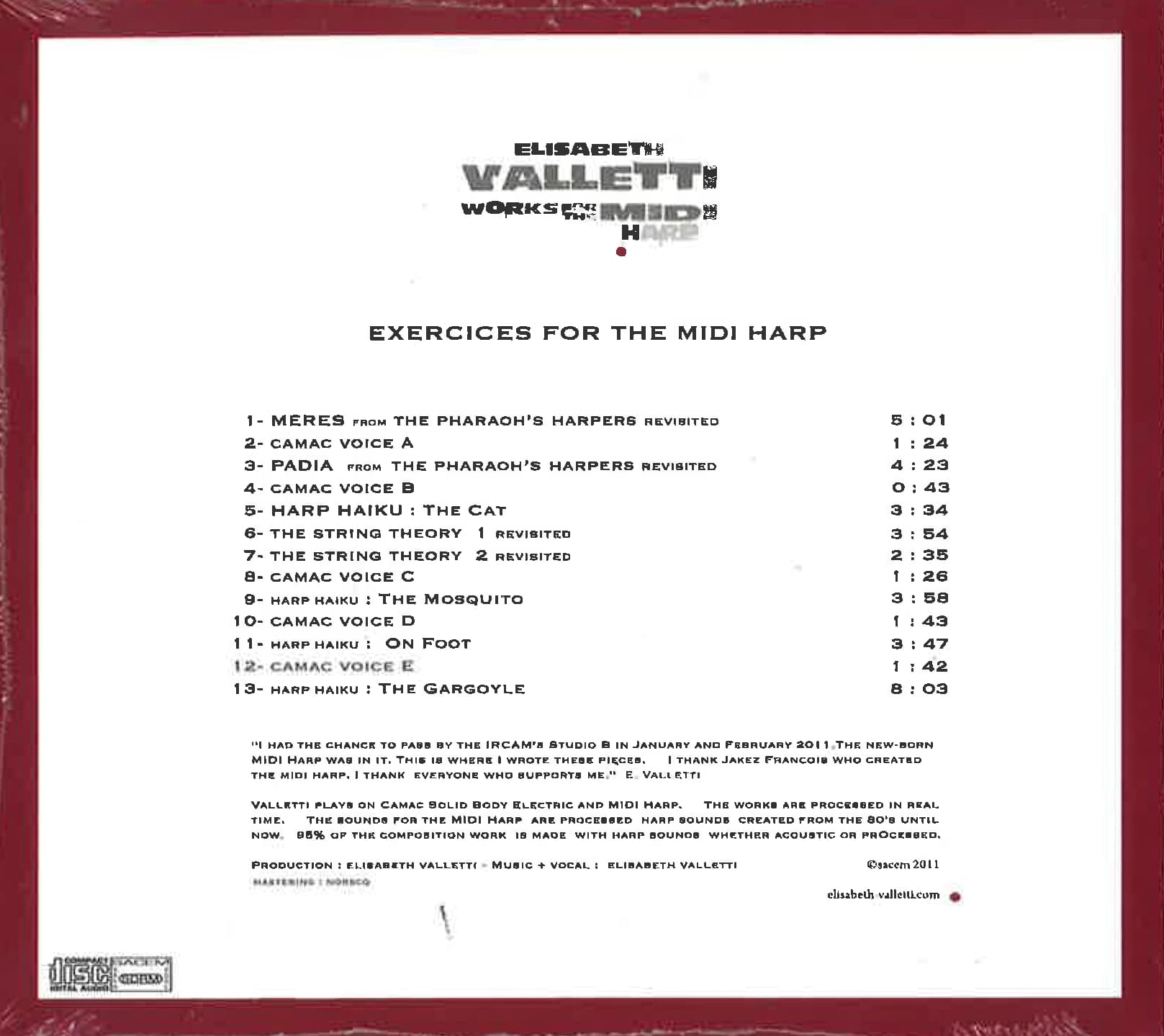 Elisabeth Valletti: Works for the MIDI Harp