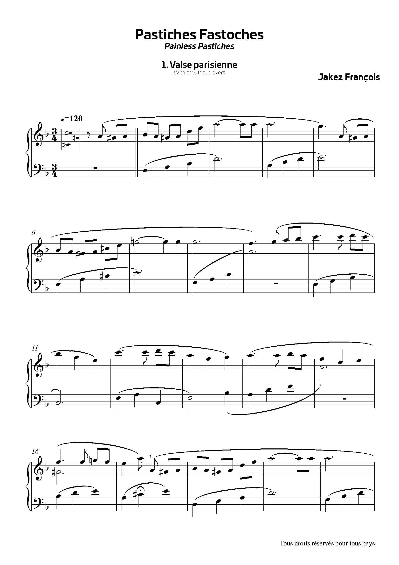 FRANCOIS Jakez : Pastisches Fastoches, 1. Valse parisienne