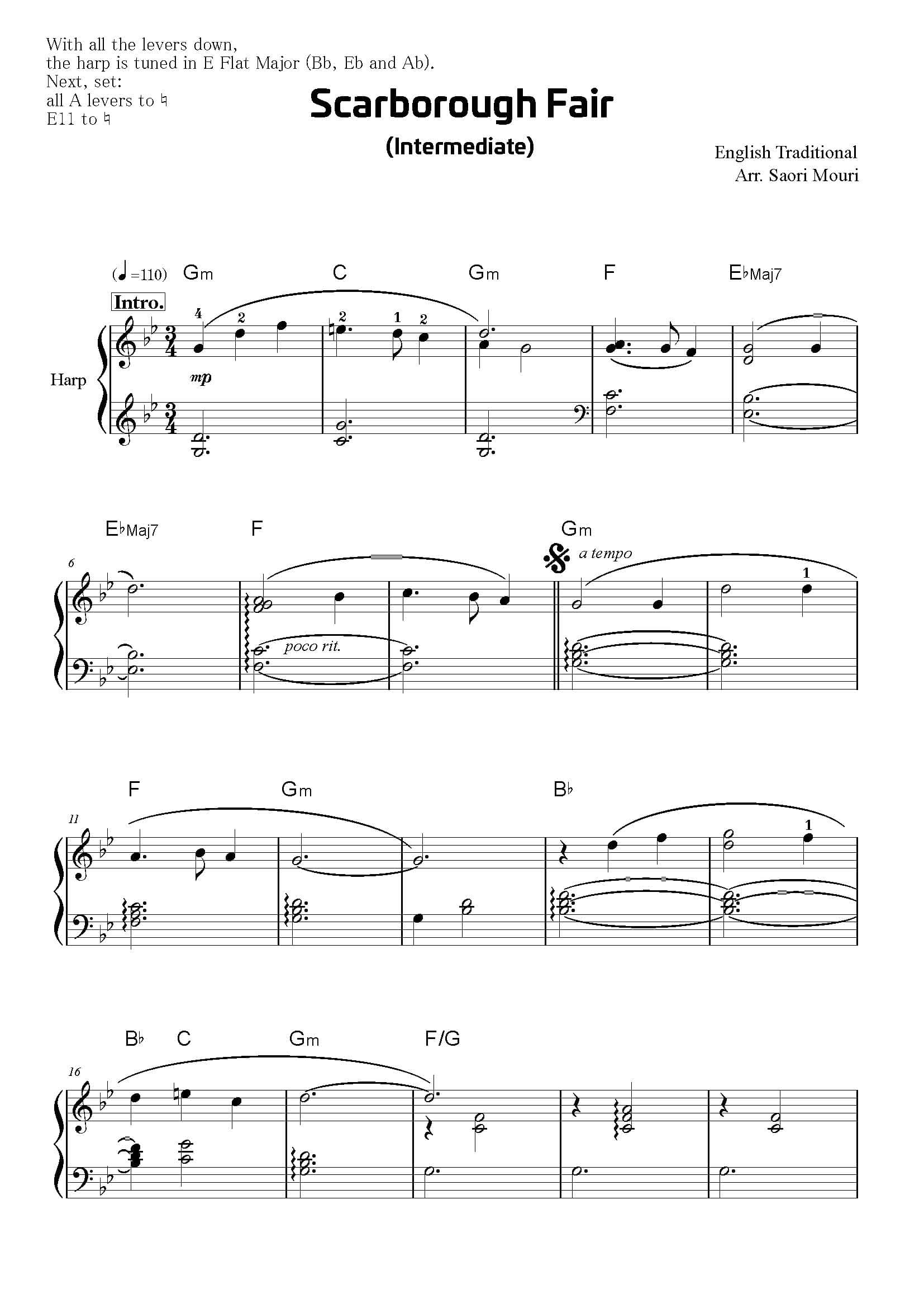 Trad. English: Scarborough Fair, arrangement by Saori Mouri