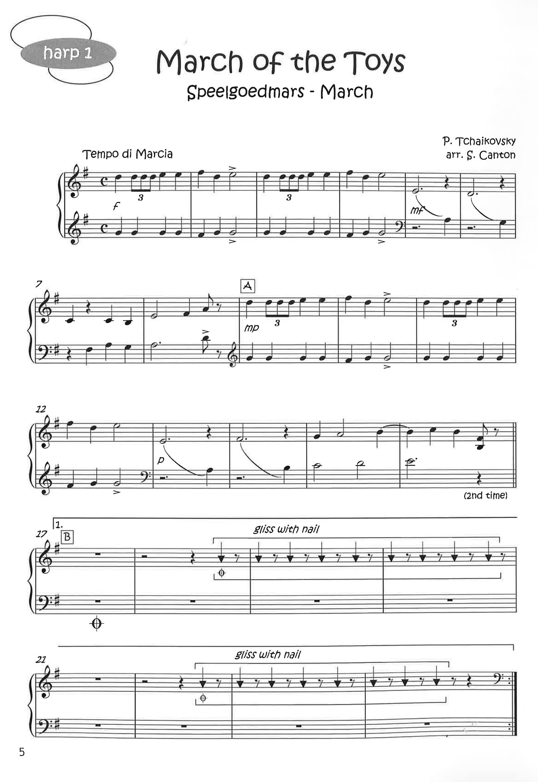 TCHAIKOVSKY Piotr Illitch: The Nutcracker Suite (arranged for harp ensemble by Sabien CANTON) - harps 1 & 2