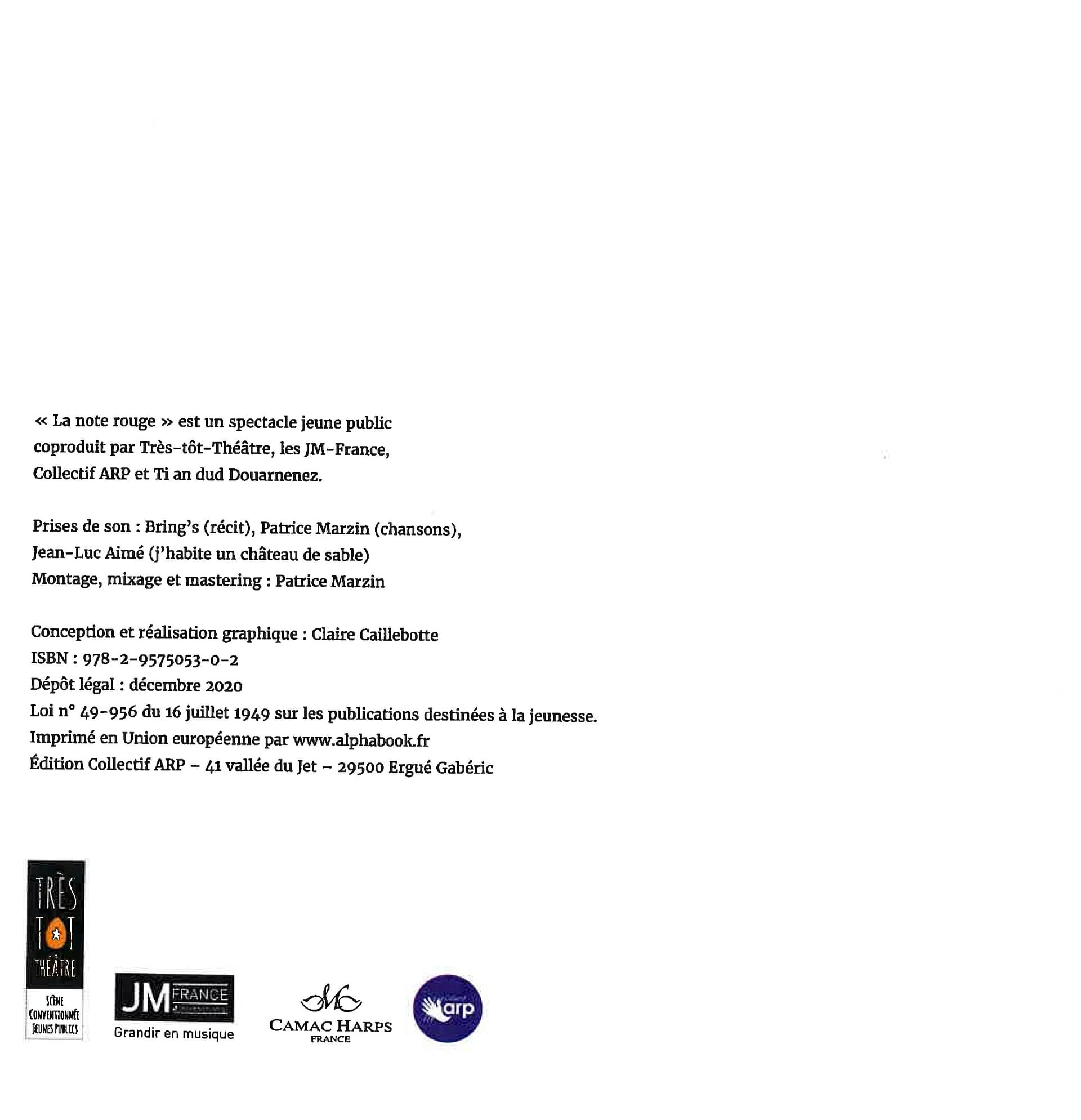 Christine MERIENNE et Claire CAILLEBOTTE : La note rouge (livre-CD)