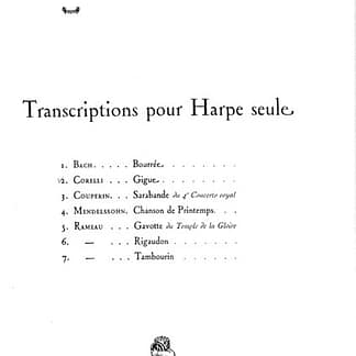 CORELLI Arcangelo : Gigue pour H. seule (transcrit par Salzedo)