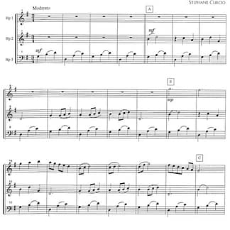 CURCIO Stephanie : Court Dance (Harfen-Trio für Hakenharfe oder Pedalharfen)