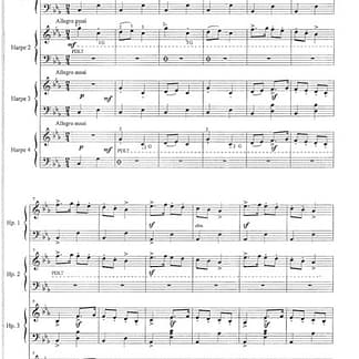 DVORAK Anton : Danse Slave n° 7, Opus 46, für Harfen-Quartett - Arrangt I.MARIE