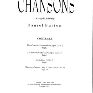 FAURE Gabriel : Chansons (Les Berceaux, Nell, Reve d'amour...)