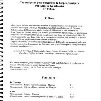 GOURLAOUEN A. : 4 Jahreszeiten Vol 1, für Pedalharfen-Ensemble