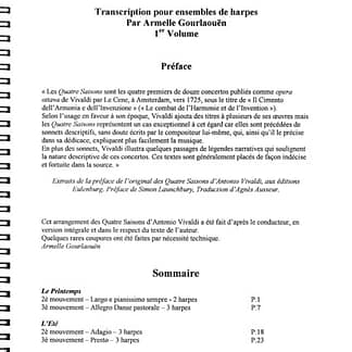 GOURLAOUEN A. : 4 Jahreszeiten Vol 2, für Pedalharfen-Ensemble