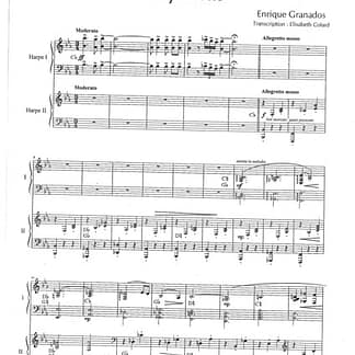 GRANADOS Enrique : Intermezzo de Goyescas ar. COLARD E. Für 2 Harfen