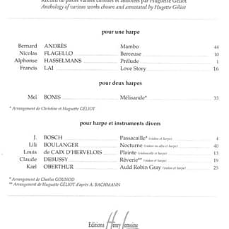 GELIOT Huguette : Plaisirs de la Harpe 3