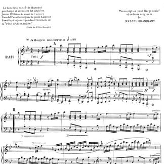 HAENDEL G.F : Concerto in B Flat Major, Grandjany edition + cadenza DF12329