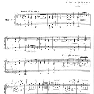 HASSELMANS Alphonse : Menuet Opus 34 for harp DF5019
