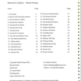 KANGA Skaila : Minstrel's Gallery (GH ou HC) 30 Easy Pieces