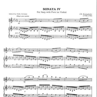 KRUMPHOLTZ Johann : Sonata IV, für Flöte/Violine und Harfe