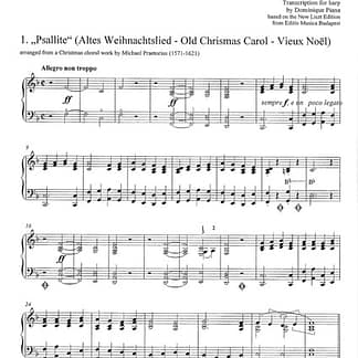 LISZT Franz : Christmas Tree (historische Weihnachtslieder) - Transkription: D. Piana