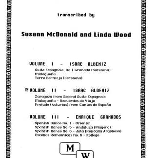 Mc DONALD S./WOOD L. : Spanish Music for Harp Vol.2: I. ALBENIZ - Zzaragoza, Malaguena, Asturias
