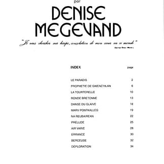 MEGEVAND Denise : 12 Pieces - LH PH
