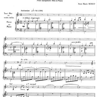 MIMET Anne-Marie : Complainte for saxophone, viola and harp - Popular Air