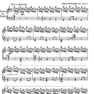 PROKOFIEV Serge : Prelude in C Major Opus 12/7 für Harfe
