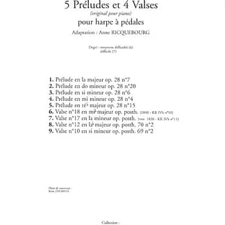 RICQUEBOURG Anne : Chopin - (PH) - 5 Preludes - 4 Walzer