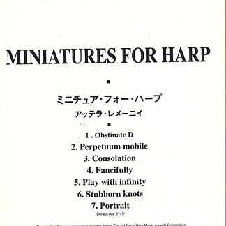 REMENYI Attila : Miniatures For Harp (Szeged harp competition)
