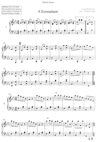 BEETHOVEN L.V. : 6 Ecossaisen Op. 25 - Arr. STUDER Claudia – Bild 2