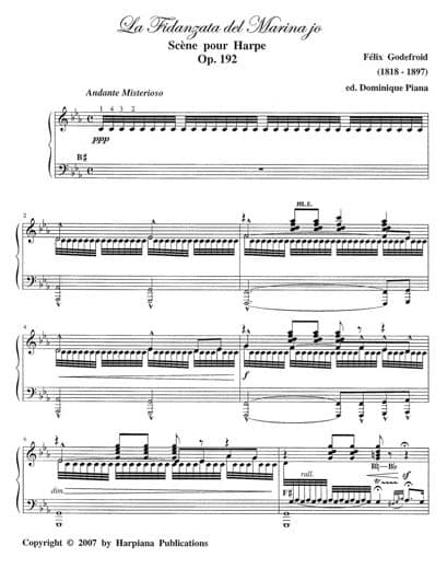 GODEFROID Félix : La fidanzata del Marinajo - scène pour harpe opus 192
