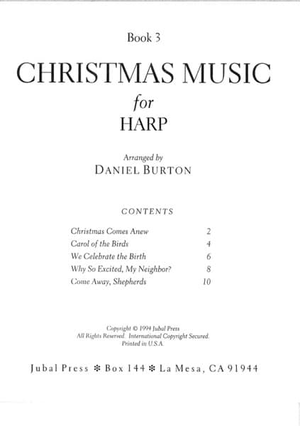 BURTON Daniel : Christmas Music for Harp 3