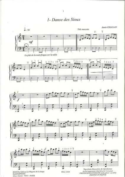 CHALLAN Annie : 3 Pieces: Danse des Sioux, cerf-volant, les vendanges