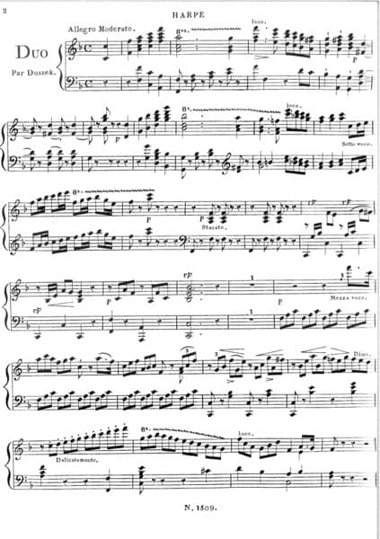 DUSSEK Jan Ladislav : Duo Concernant Opus 73 pour Harpe et Piano