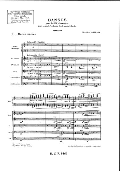DEBUSSY Claude : Danse Sacree I, Profane II Reduct.Poche DD9866