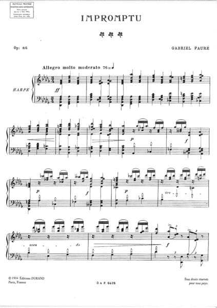 FAURE Gabriel : Impromptu Ref DF6428