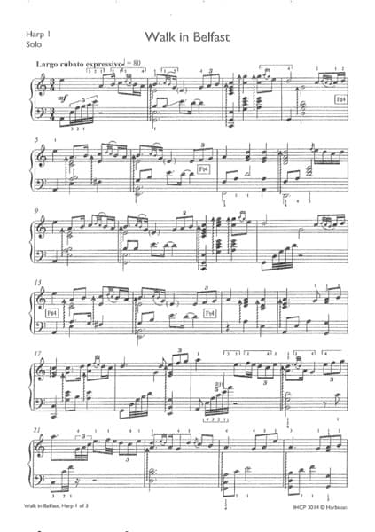 HARBISON Janet : Walk in Belfast (Part I of 3) Harp Solo Advanced
