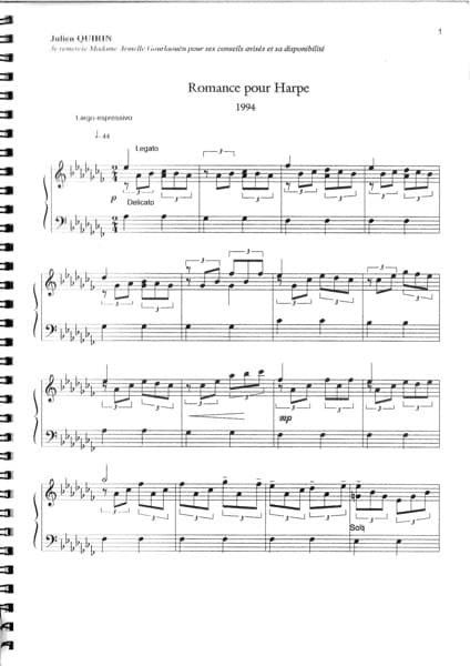 QUIRIN J. : Romance pour GH - arr.GOURLAOUEN
