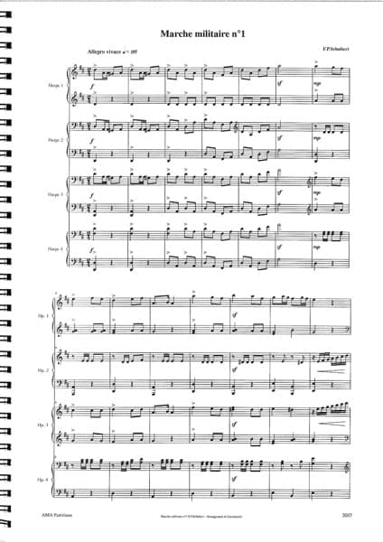 GOURLAOUEN A. : Marche Militaire n° 1 by Schubert (4tet) – Bild 2