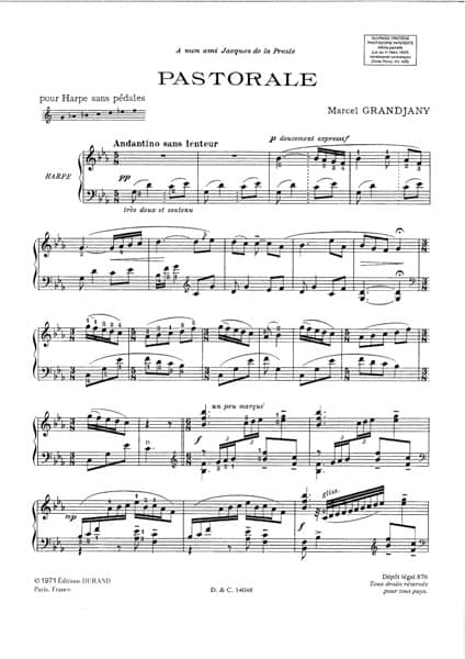GRANDJANY Marcel : Pastorale (HH) DF14048