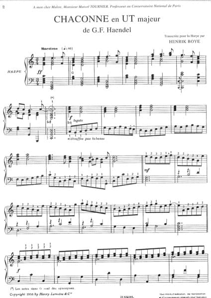 HAENDEL Georg Friedrich : Chaconne in C Major / Boye