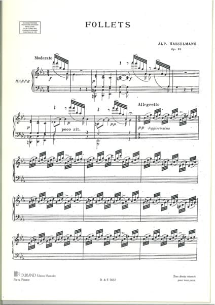 HASSELMANS Alphonse : Follets Opus 48 - DF 5652