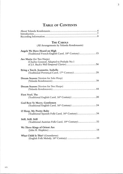 KONDONASSIS Yolanda : Christmas Collection for solo or 2 harps