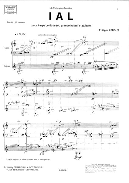LEROUX Philippe : Ial HC (ou GH) et Guitare (contemporain)