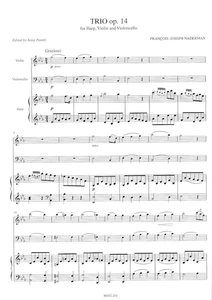 NADERMAN F.J. : Trio op 14 (Violin, Harp, Cello)