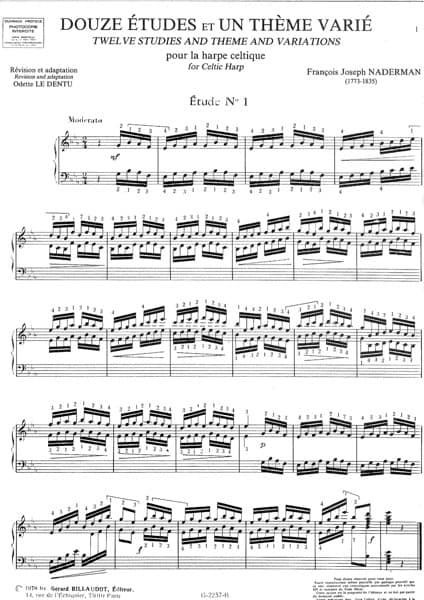 NADERMAN F.J : 12 Etudes et 1 Theme Varie HC