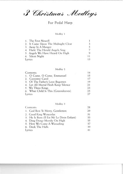 POOL Ray : Christmas Medleys 3 for Pedal Harp
