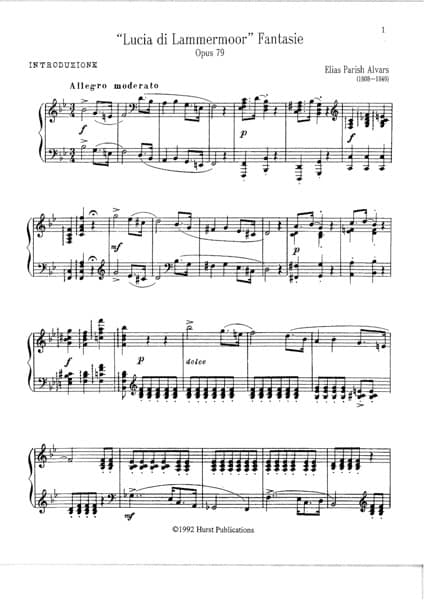 PARISH ALVARS Elias : Lucia di Lammermoor
