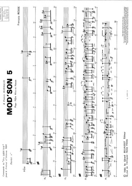 ROSSE François : Mod'son 5, Flute, Alto et Harpe