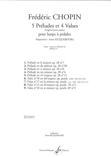 RICQUEBOURG Anne : Chopin - GH - 5 Preludes - 4 Valses