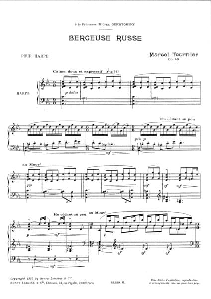 TOURNIER Marcel : Berceuse Russe